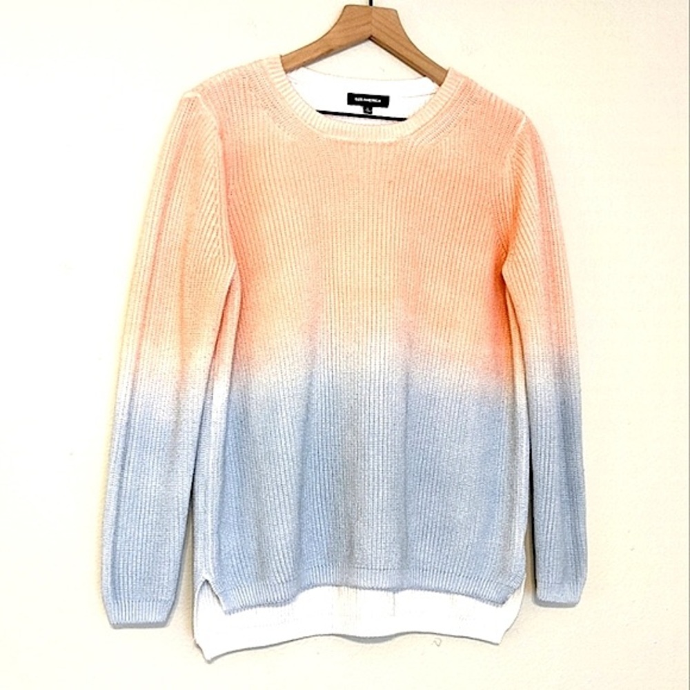 525 America Ombre Sweater - Peach and Blue